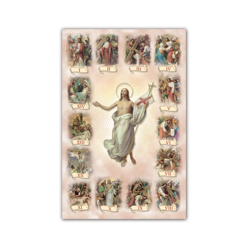 Stampa in formato postale con l'immagine delle 15 Stazioni della Via Crucis Stampa in formato postale con l'immagine delle 15 Stazioni della Via Crucis