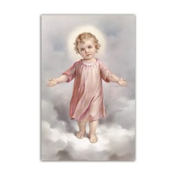 Stampa in formato postale con l'immagine di Gesù Bambino sulle nuvolette