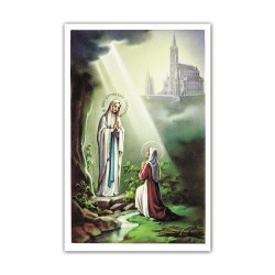 Stampa in formato postale con l'Apparizione di Lourdes