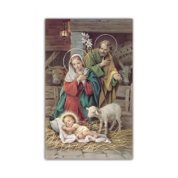 Stampa in formato postale della Natività con agnellino