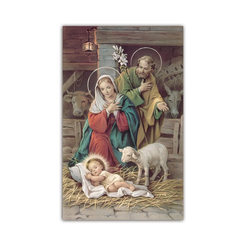 Stampa in formato postale della Natività con agnellino Stampa in formato postale della Natività con agnellino