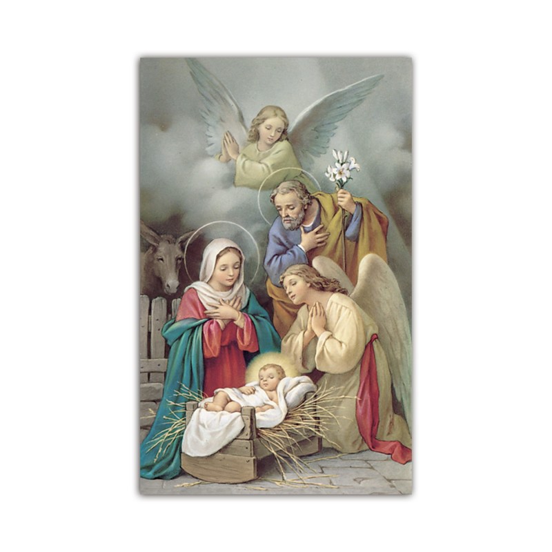 Stampa in formato postale della Natività con angeli Stampa in formato postale della Natività con angeli