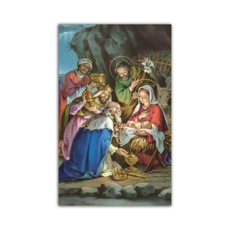 Stampa in formato postale della Natività con i Re Magi Stampa in formato postale della Natività con i Re Magi