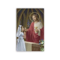 Stampa in formato postale con Gesù che da la Comunione ad una bambina