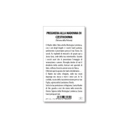Santino Madonna di Czestochowa con preghiera