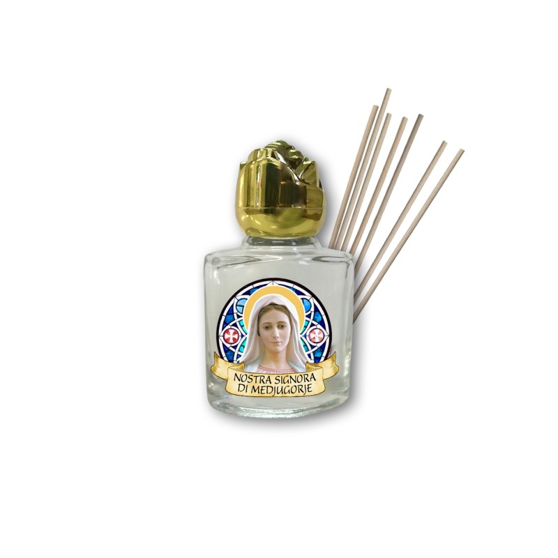 Bottiglietta della Madonna di Medjugorje con essenza per ambiente Bottiglietta della Madonna di Medjugorje con essenza per ambiente