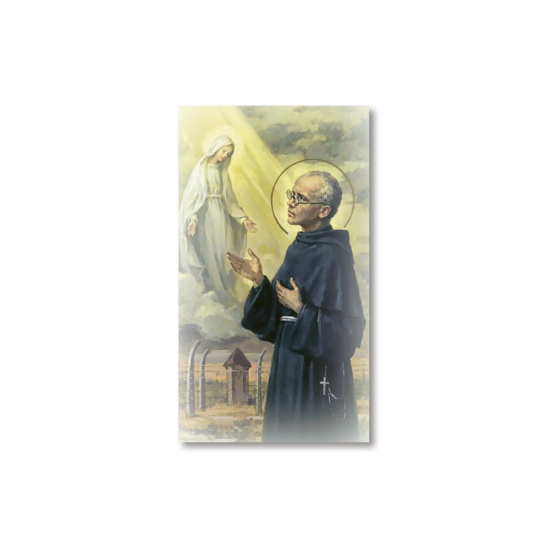 Santino San Massimiliano Kolbe con preghiera Santino San Massimiliano Kolbe con preghiera
