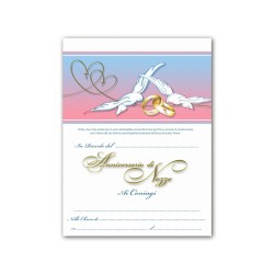 Diploma in carta pergamena in ricordo dell'Anniversario di nozze