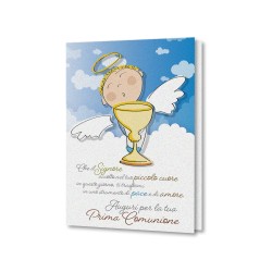 Biglietto di auguri di Prima Comunione in carta perlata con busta