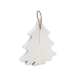 Decorazione natalizia in pioppo bianco stampato