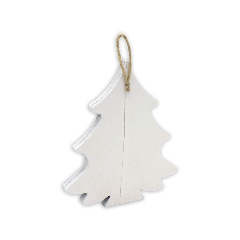 Decorazione natalizia in pioppo bianco stampato Decorazione natalizia in pioppo bianco stampato