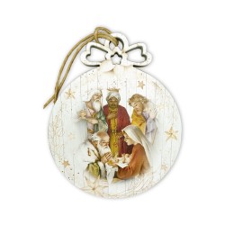 Decorazione natalizia in pioppo bianco stampato