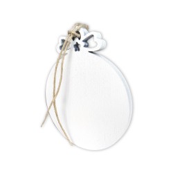 Decorazione natalizia in pioppo bianco stampato