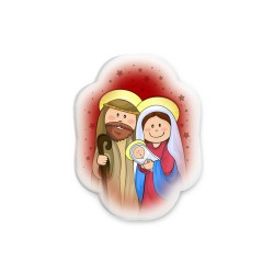 Soprammobile magnetico sagomato in resina porcellanata con presepe per bambini