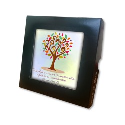 Piastrella con frase Giovanni Paolo II 10 x 10 cm in scatola regalo