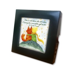 Piastrella con frase Piccolo Principe 10 x 10 cm in scatola regalo