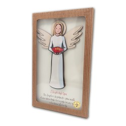 Angelo degli sposi in legno con scatola regalo