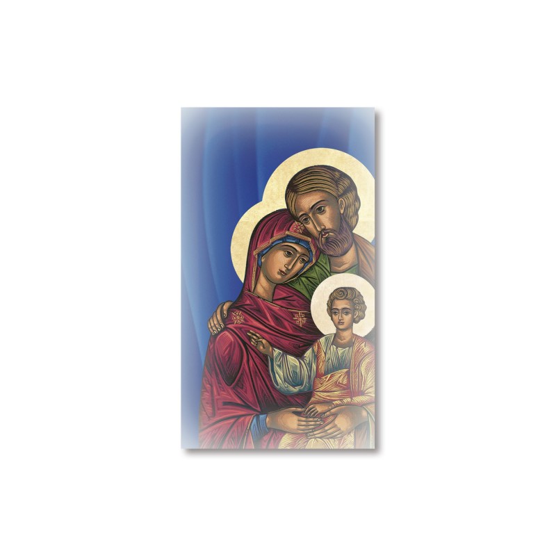 Santino Icona della Sacra Famiglia con preghiera Santino Icona della Sacra Famiglia con preghiera
