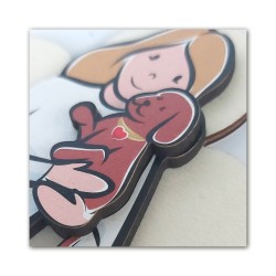 Angelo dei Cuccioli in legno con scatola regalo