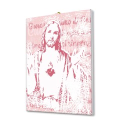 Tela pittorica pop-art intelaiata del Sacro Cuore di Gesù