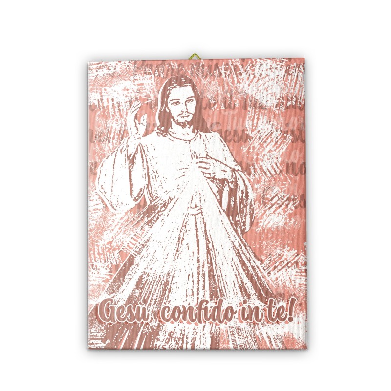 Tela pittorica pop-art intelaiata di Gesù Misericordioso Tela pittorica pop-art intelaiata di Gesù Misericordioso