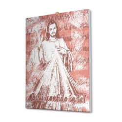 Tela pittorica pop-art intelaiata di Gesù Misericordioso