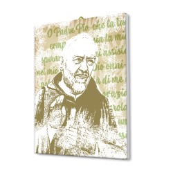 Tela pittorica pop-art intelaiata di Padre Pio