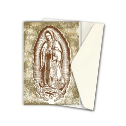 Biglietto in carta acquarello con l'immagine pop-art della Madonna di Guadalupe