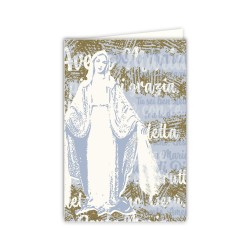 Biglietto in carta acquarello con l'immagine pop-art della Madonna Miracolosa
