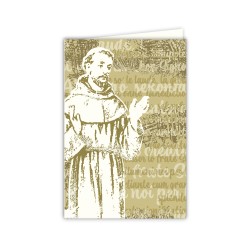Biglietto in carta acquarello con l'immagine pop-art di San Francesco d'Assisi