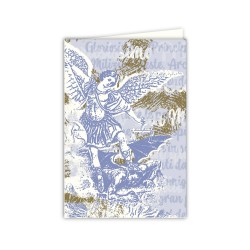 Biglietto in carta acquarello con l'immagine pop-art di San Michele Arcangelo
