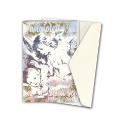 Biglietto in carta acquarello con l'immagine pop-art dell'Angelo Custode