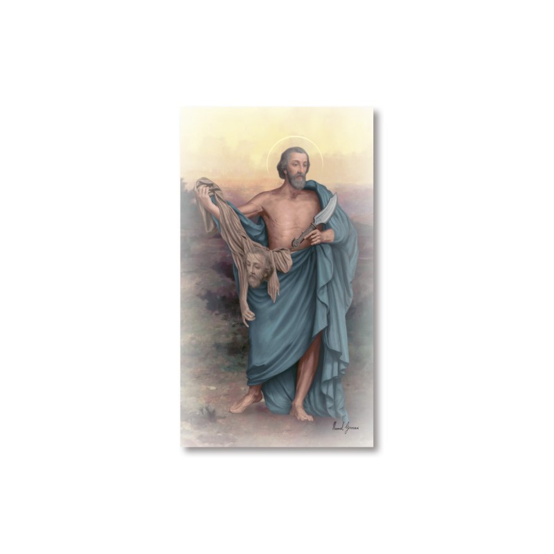 Santino San Bartolomeo Apostolo con preghiera Santino San Bartolomeo Apostolo con preghiera