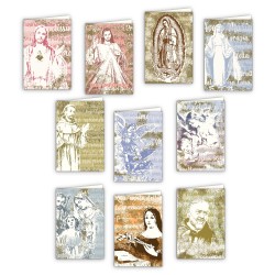 Biglietto in carta acquarello con tutti i soggetti della serie