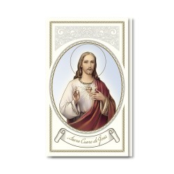 Biglietto con preghiera e biografia al Sacro Cuore di Gesù