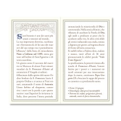 Biglietto con preghiera e biografia a Sant'Antonio