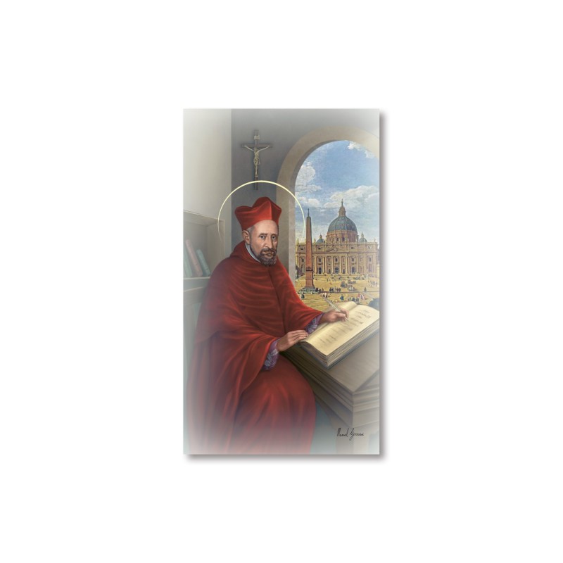 Santino San Roberto Bellarmino con preghiera Santino San Roberto Bellarmino con preghiera