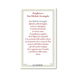 Biglietto con preghiera e biografia a San Michele Arcangelo