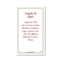 Biglietto con preghiera e biografia all'Angelo Custode