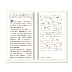 Biglietto con preghiera e biografia della Sacra Famiglia