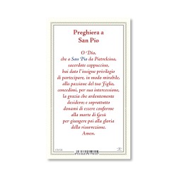 Biglietto con preghiera e biografia di Padre Pio