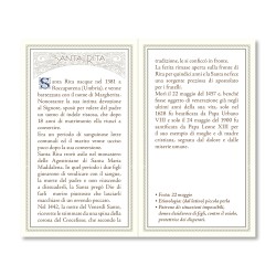 Biglietto con preghiera e biografia di Santa Rita