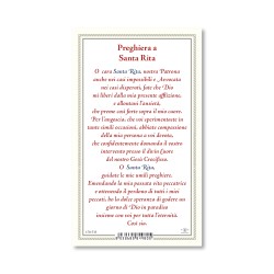 Biglietto con preghiera e biografia di Santa Rita