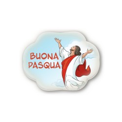 Soprammobile magnetico sagomato in resina porcellanata con la Resurrezione