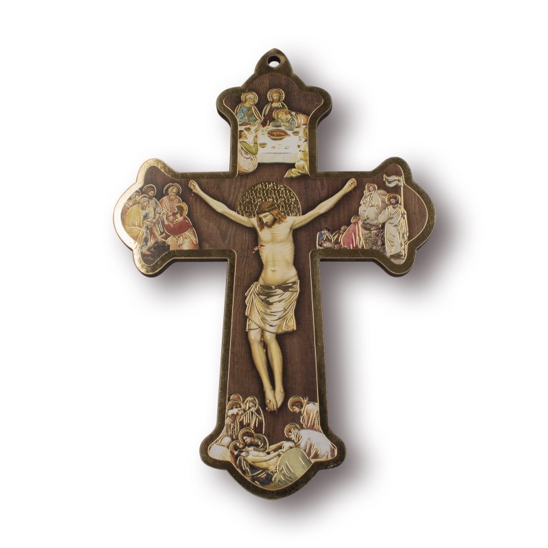Croce di Pasqua in legno con Resurrezione Croce di Pasqua in legno con Resurrezione