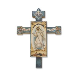 Croce in stile tradizionale con i simboli chiave della Resurrezione