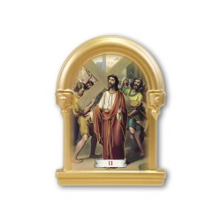 Cappelletta magnetica in resina dorata serie Via Crucis completa