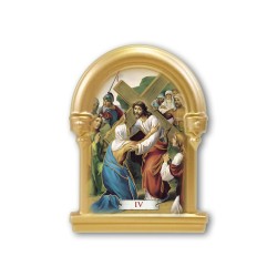 Cappelletta magnetica in resina dorata serie Via Crucis completa