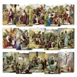 Raccolta delle tavole lignee raffiguranti la Via Crucis in scatola regalo