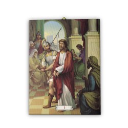 Tele pittoriche intelaiate raffiguranti la Via Crucis
